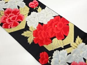 牡丹模様織出し袋帯